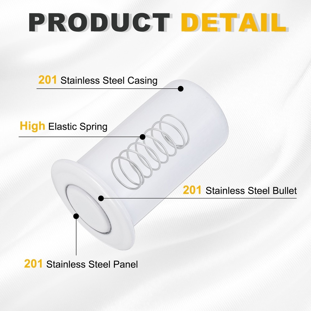 0.51" Door Latch Dust Protector, Dust-Proof Sliding Lock Insert, White