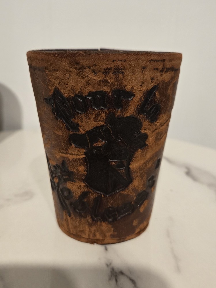 Vintage Dice Cup Thick Leather 4" Tall (Two)