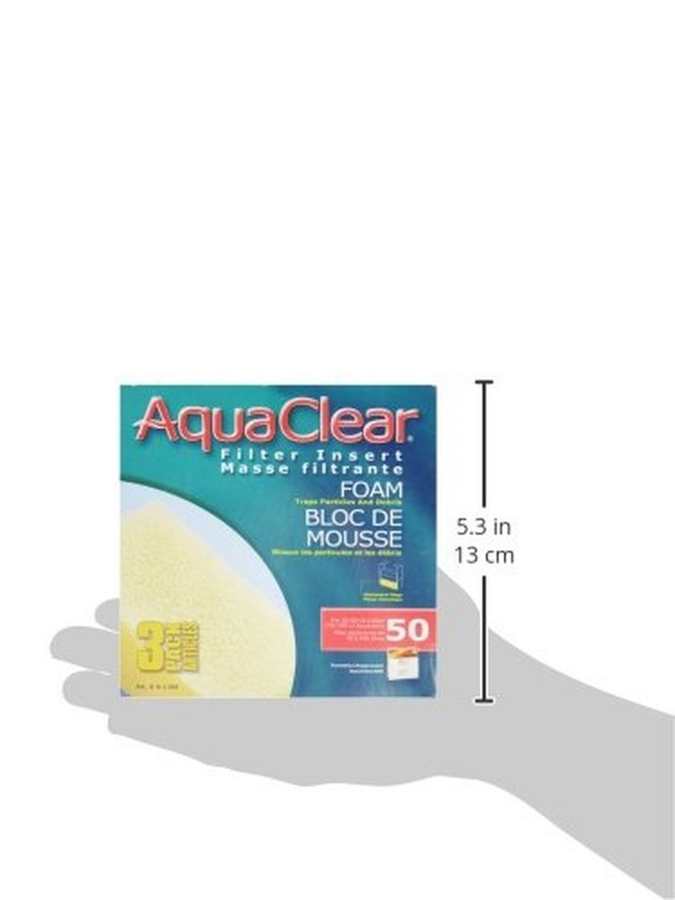 AquaClear 50 Foam Filter Inserts, Aquarium Filter Replacement Media, 3 Count ...