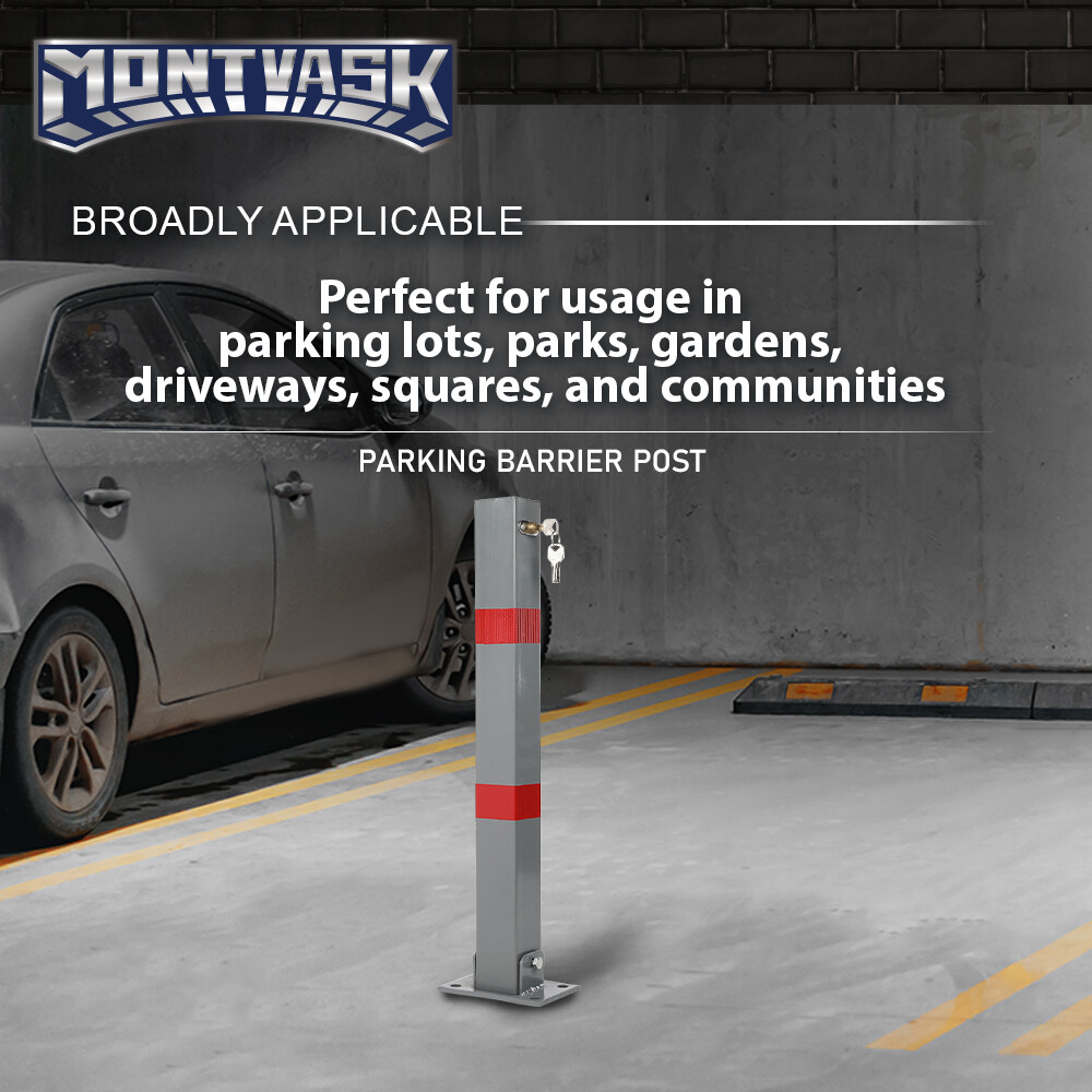 Square Heavy Duty Foldable Bolt Down Security Parking Post Bollard Driveway