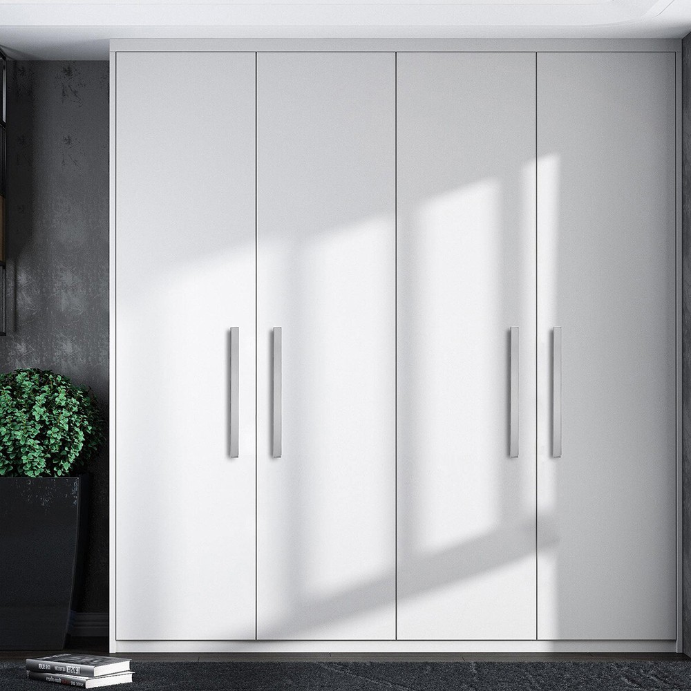 Silver Brushed Square Modern Cabinet Handle Pulls Kitchen Drawer Stainless Steel