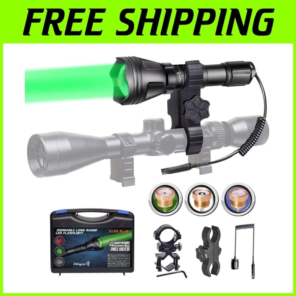 Spot & Flood Modes Hunting Flashlight with Multiple Mounts