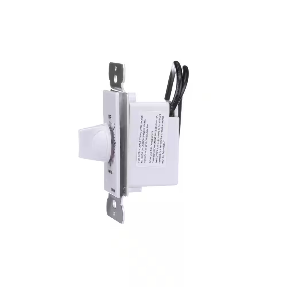 20-Amp 15-Minute In-Wall Spring Wound Countdown Timer Switch, White