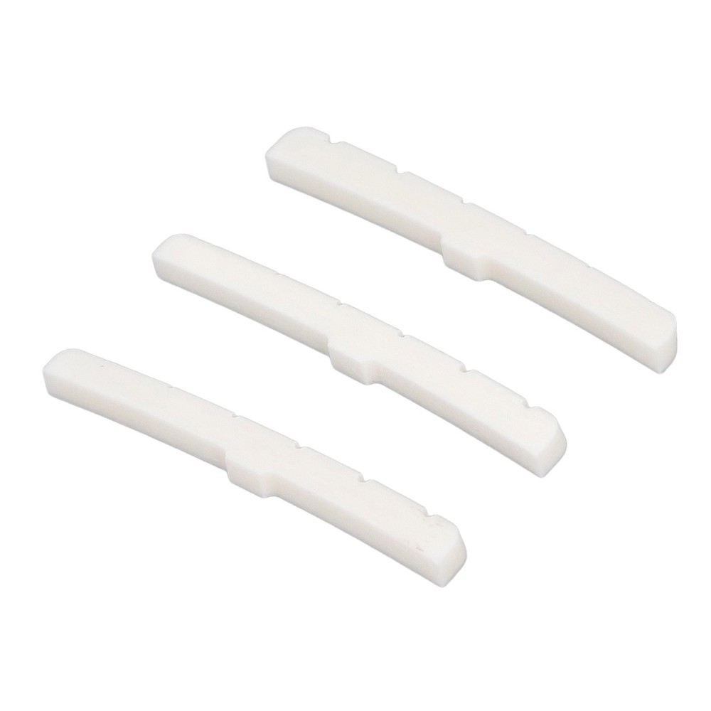 3Pcs 6 String Guitar Nut Flat Bottom Slotted Bone Guitar Nut Replacement For