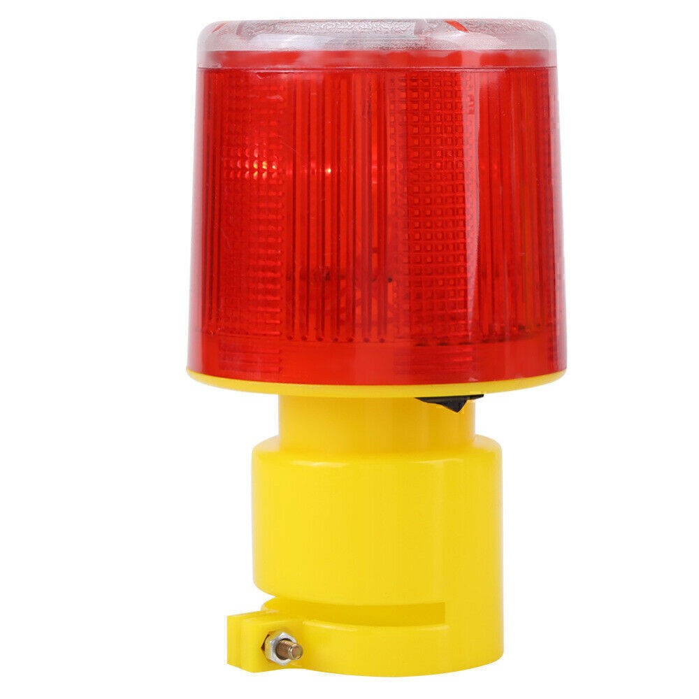 Solar Powered LED Warning Hazard Emergency Beacon Flash Strobe Signal Light