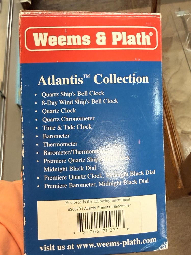 Weems and Plath Atlantis Atlantis Barometer Black Dial Gold 200701