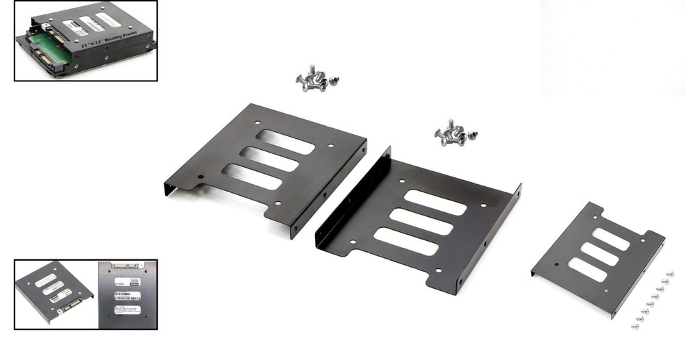 Efficient 2.5" to 3.5" SSD Hard Drive Bracket Set - Metal Construction
