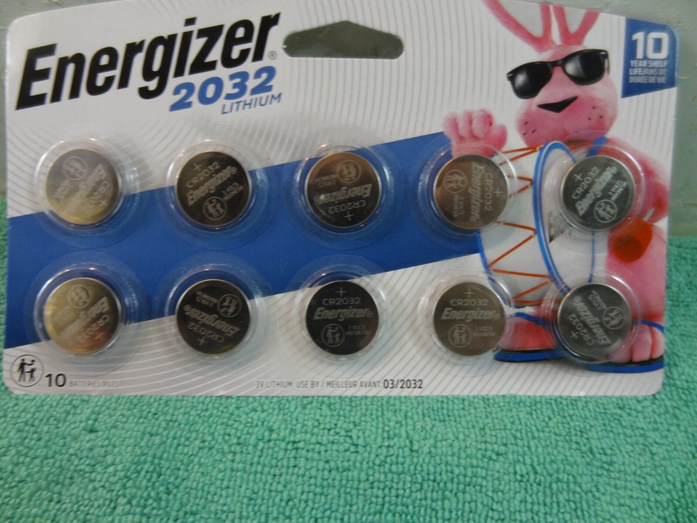 NEW Energizer 2032 3V Lithium Battery - 10 Pack- Coin Cell/Button