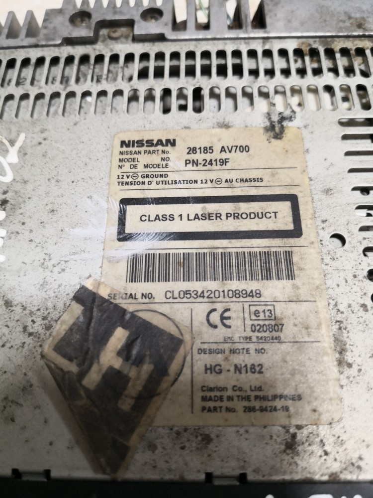 Nissan Primera 2002/CD PLAYER NAVIGATION/28185AV700