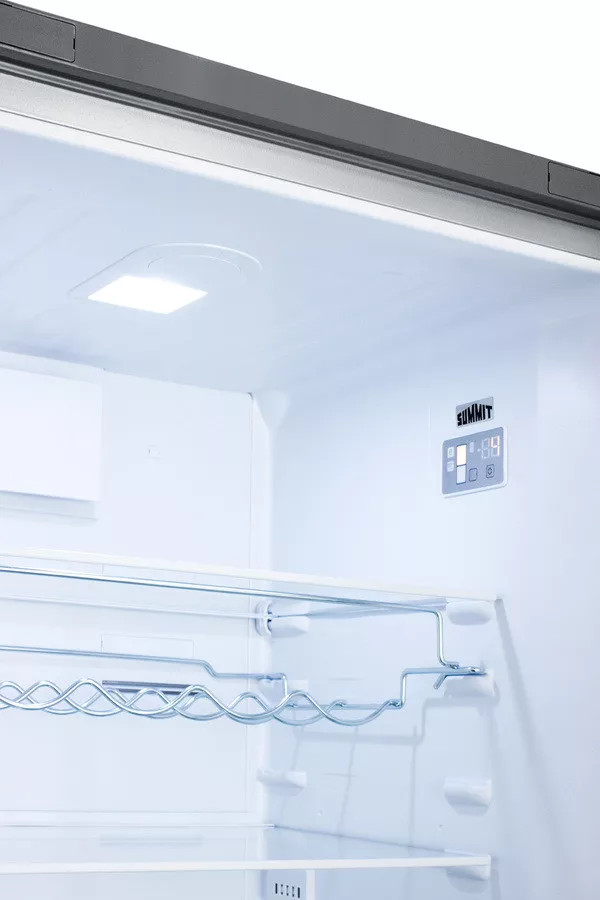 Summit FFBF246SS 24 Inch Counter Depth Bottom Freezer Refrigerator with 3 Adjus