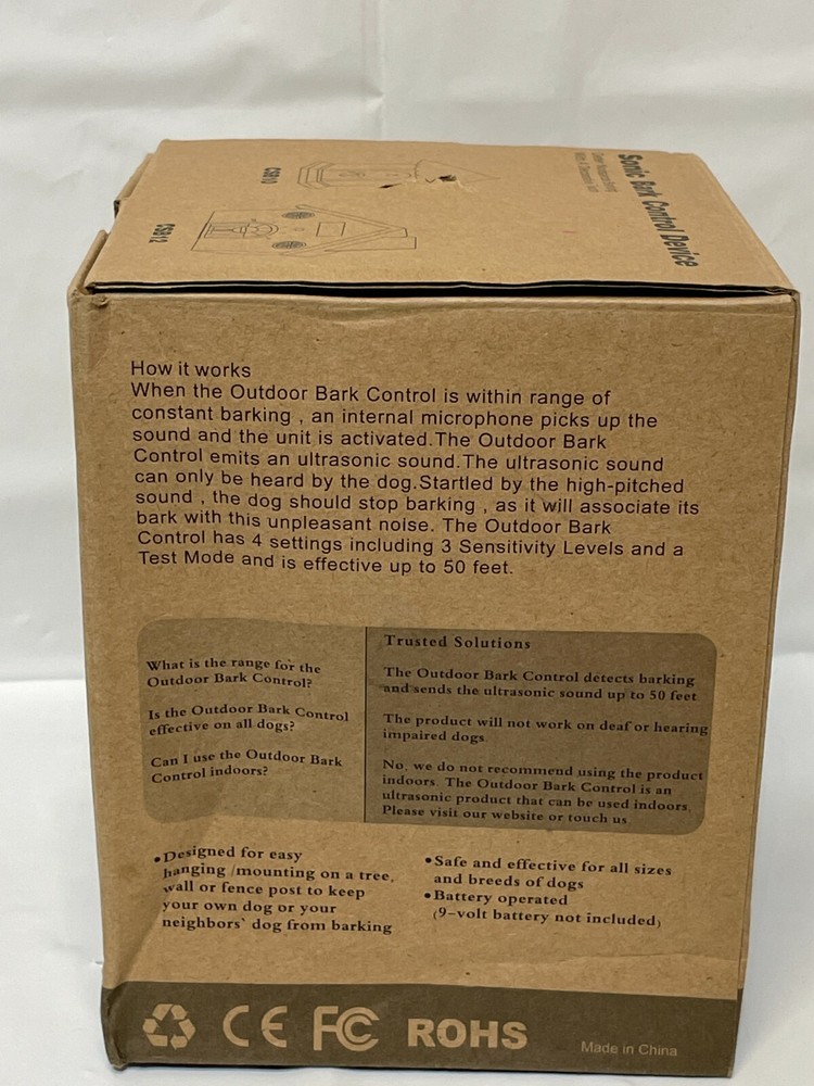 Decorative Sonic Anti Bark Control Device Deter Nuisance Barking Waterproof