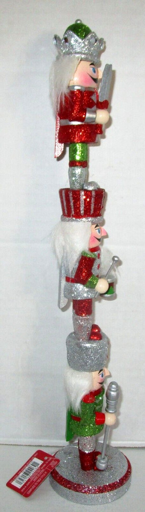 CHRISTMAS NUTCRACKER~2.95" x 2.95" x 15.3"Triple Stacked Nutcracker by Ashland®