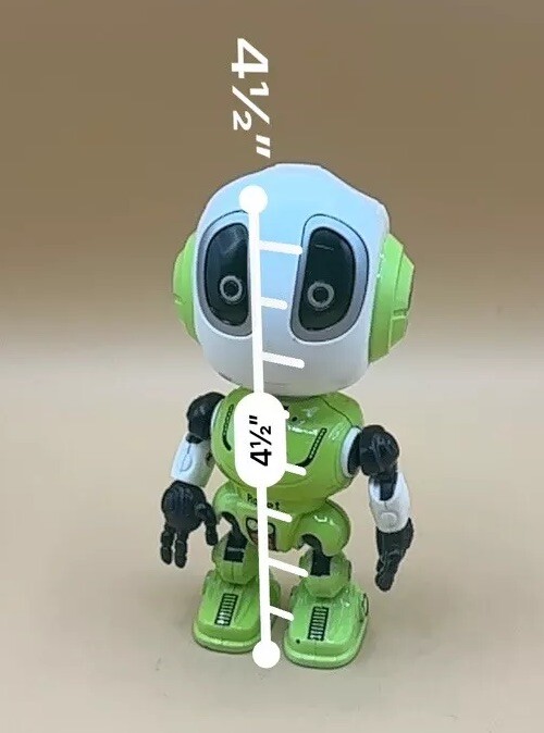 Poseable Green Metal Robot Figure Lights Sound