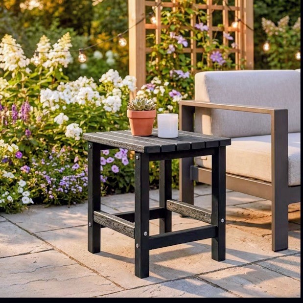 Weather Resistant Outdoor oversized Side Table Brown