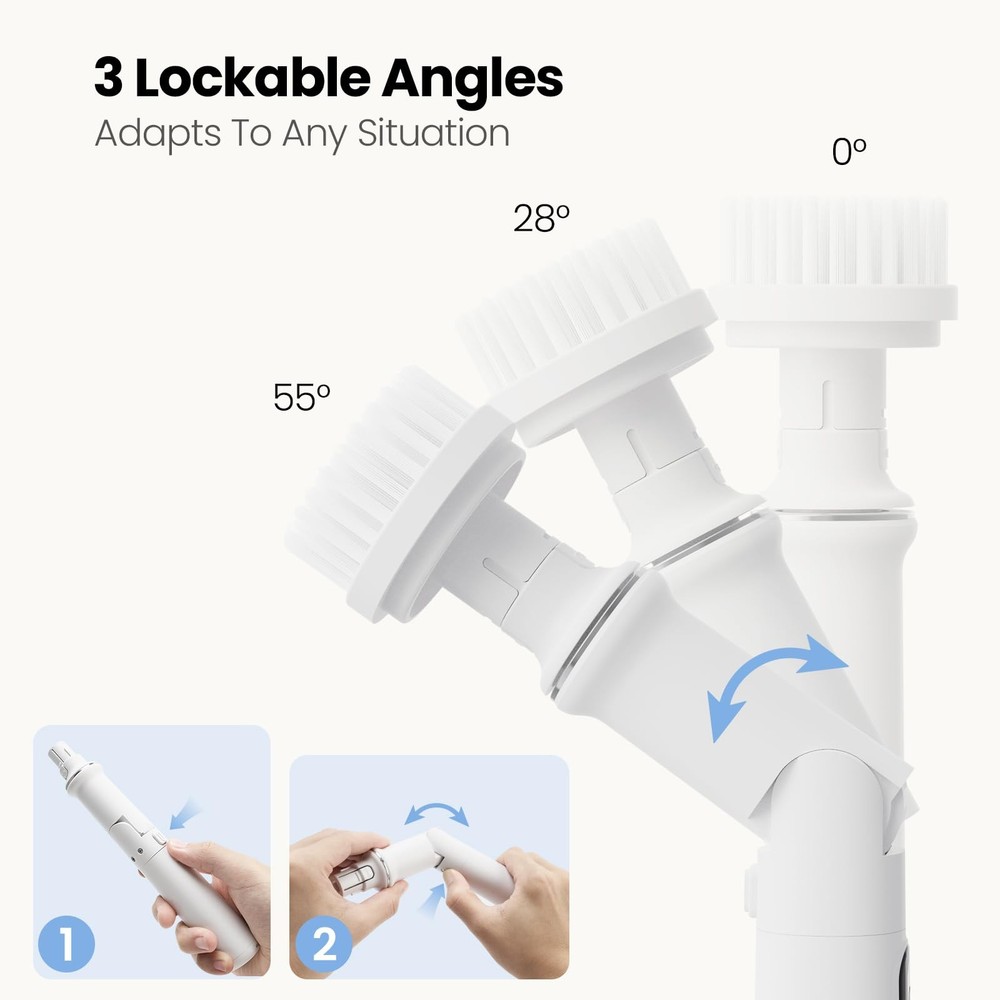 Spin Scrubber - Cordless Shower Scrubber with 4 Replaceable Heads,3 Speeds Sc...