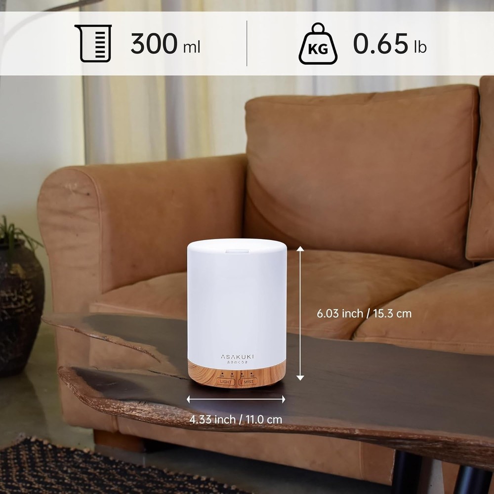 Essential Oil Diffuser for Home, 300 ml Humidifier with Automatic Shut-Off, Q...