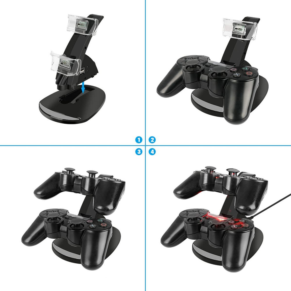 PS3 Controller Charger, Dual Console Charger Charging Docking Station Stand for