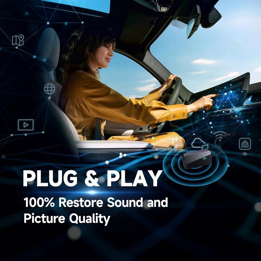 Jemluse Wireless CarPlay Adapter for Apple iPhone - Multi-User Seamless