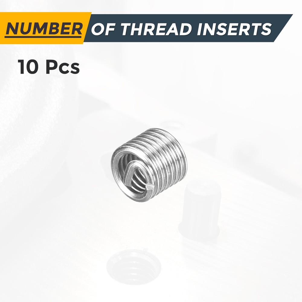 10pcs Wire Thread Inserts M1.6 x 0.35 x 2D Metric Helical Threaded Sleeve