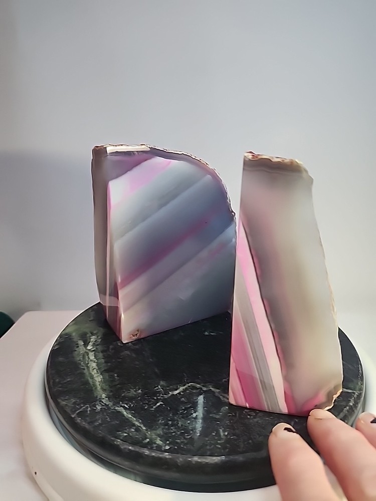Bookends Beautiful Pinkgrey Stones