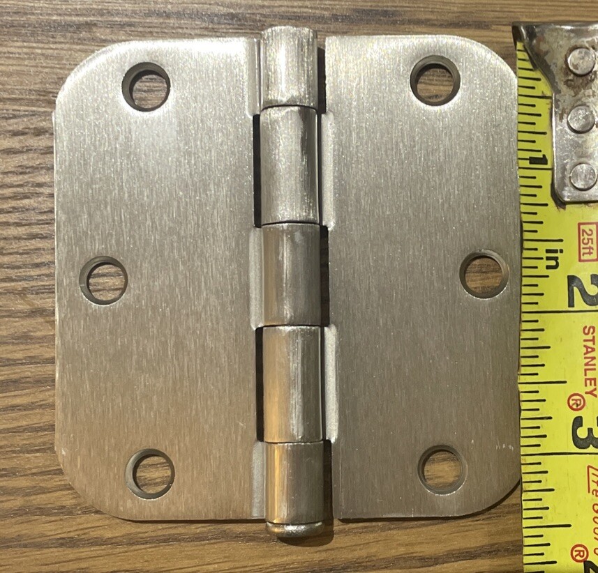25 Piece Door hinges 3 1/2"corner radius Satin Nickel Value Pack