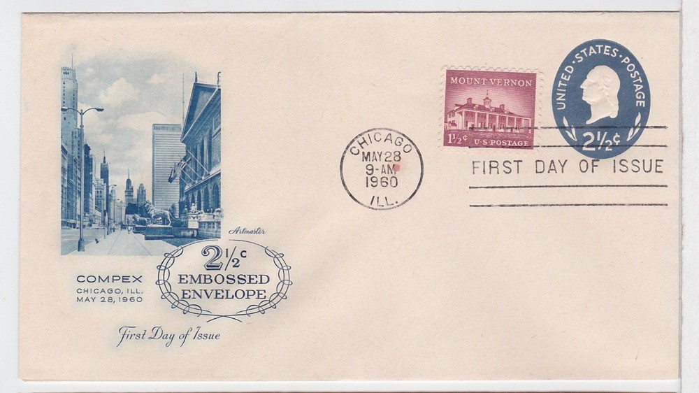 TurtlesTradingPost - George Washington Envelope #U542 FDC 1960 Artmaster Cachet