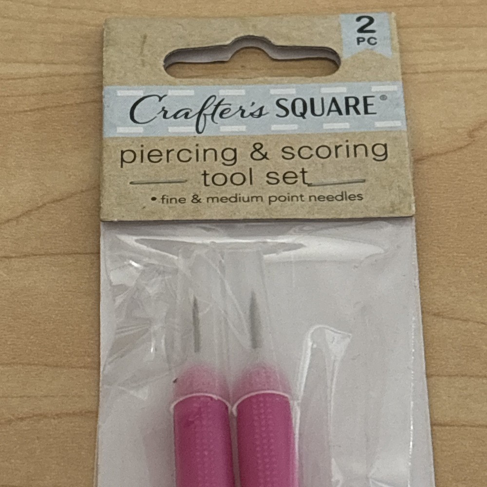 2pc Fine & Medium Point Needles Crafter's Square Piercing & Scoring Tool Set