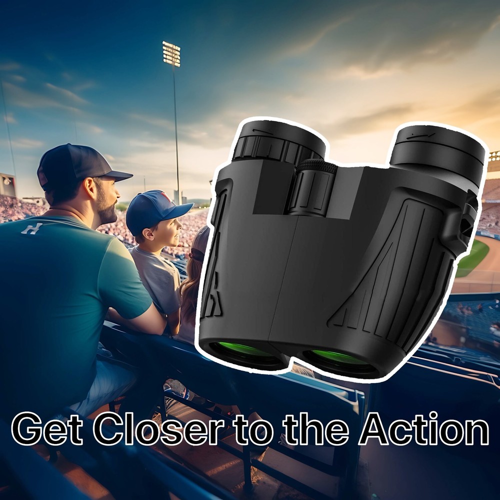 Binoculars High-Resolution 12 x 25 Optics Clear Vision Compact Size Outdoor Camp
