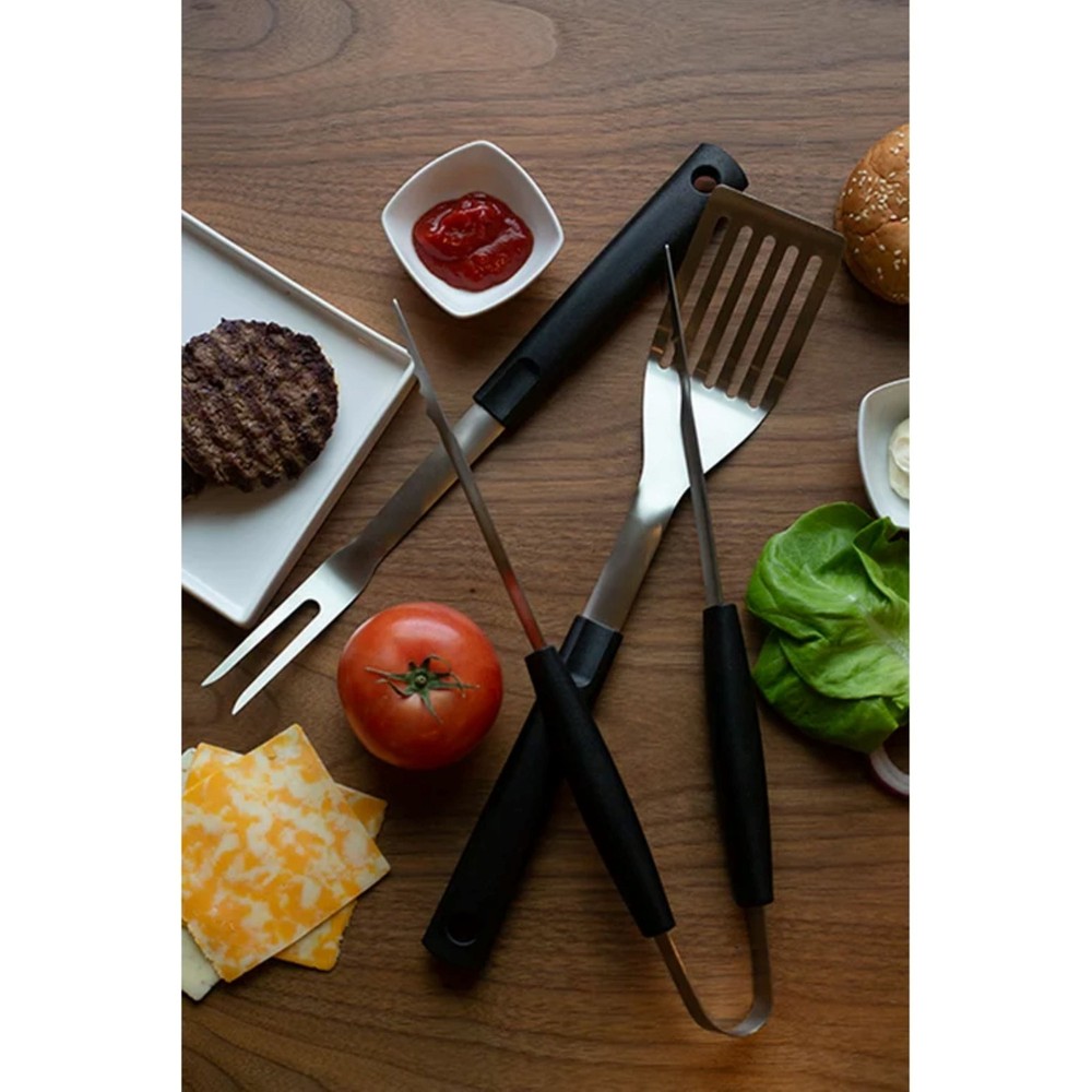 3-Piece Stainless Steel Barbecue Grill Tool Set
