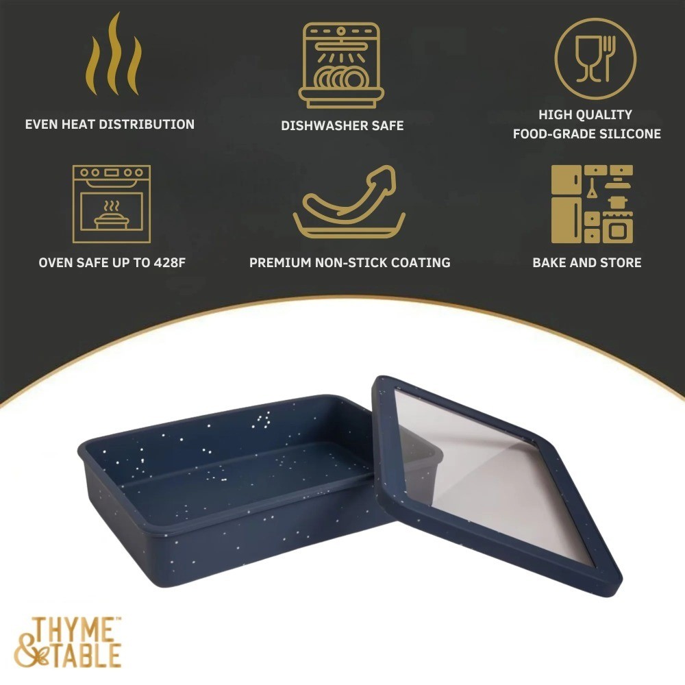 9" x 13" Silicone Baking Dish & Lid Set - Atlantic Blue