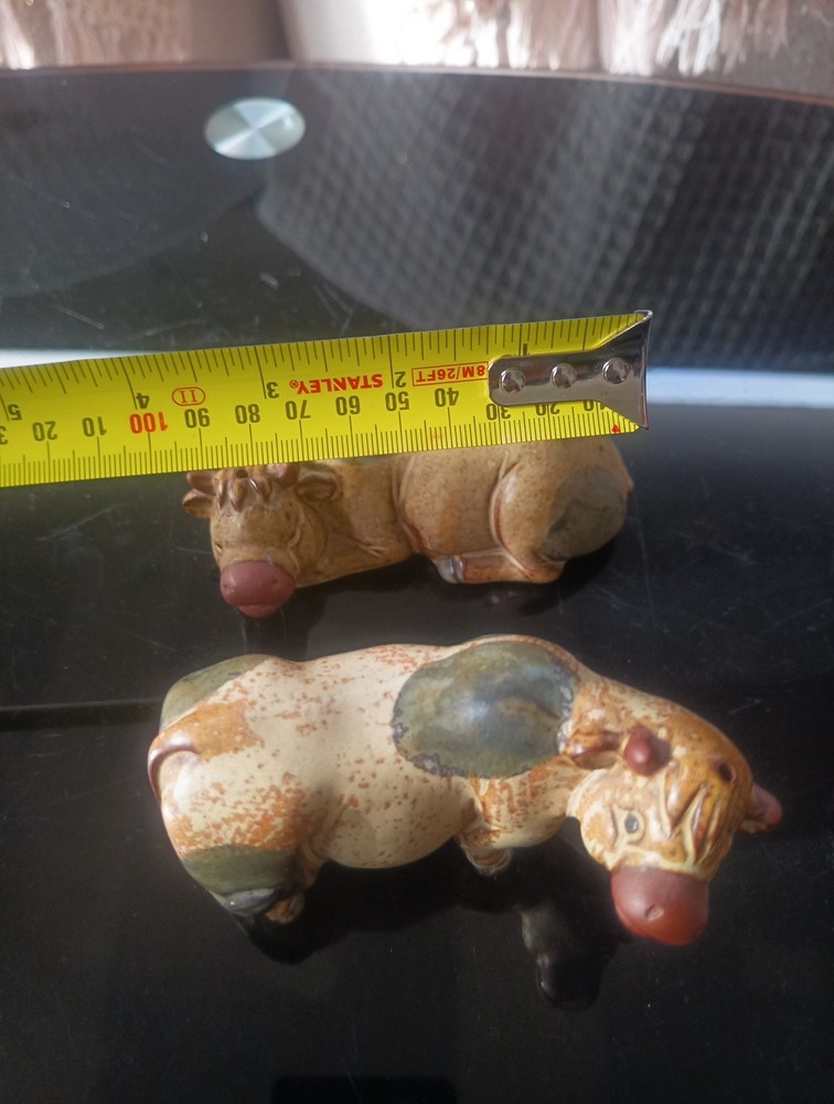 Pottery cow bull salt pepper Ceramic