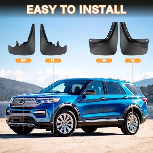 Mud Flaps Mud Guards Replacement for 2020-2024 Explorer Front Mudflap and Rear