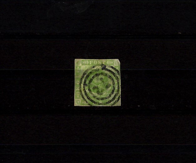 Denmark 1858 SG 18 8SK Green Used Cat £190