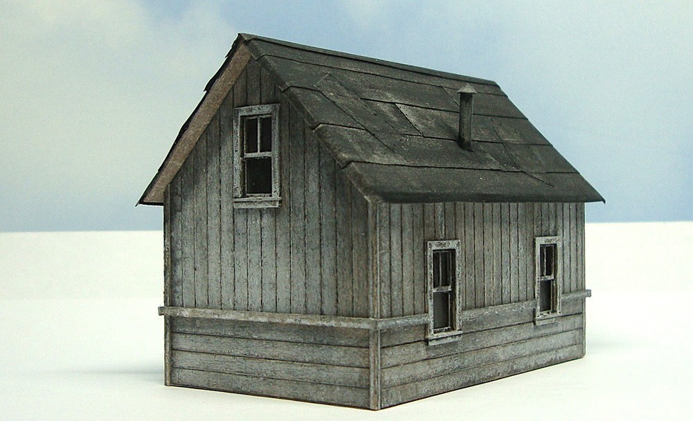 HO scale-built wood model Maintenance Shed