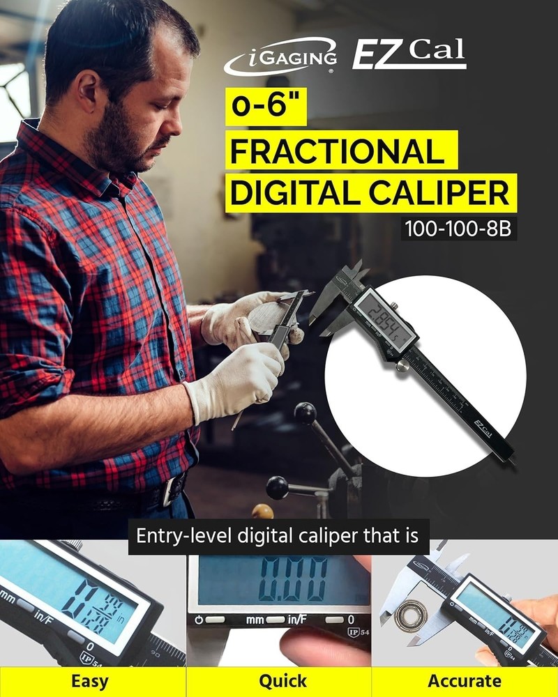 Digital Caliper with Splash Resistant Design and Accurate Measurement Features