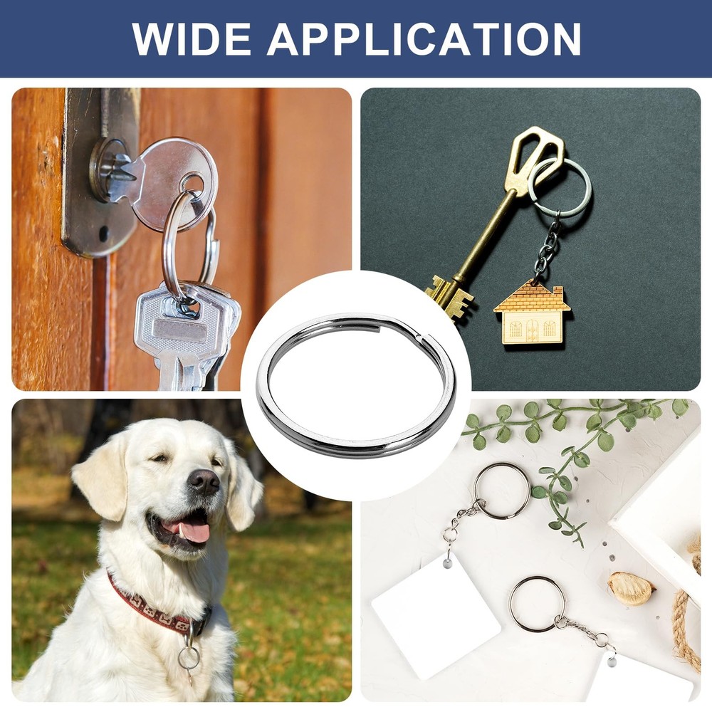 100PCS Key Rings Split Rings,Silver Keychain for silvery