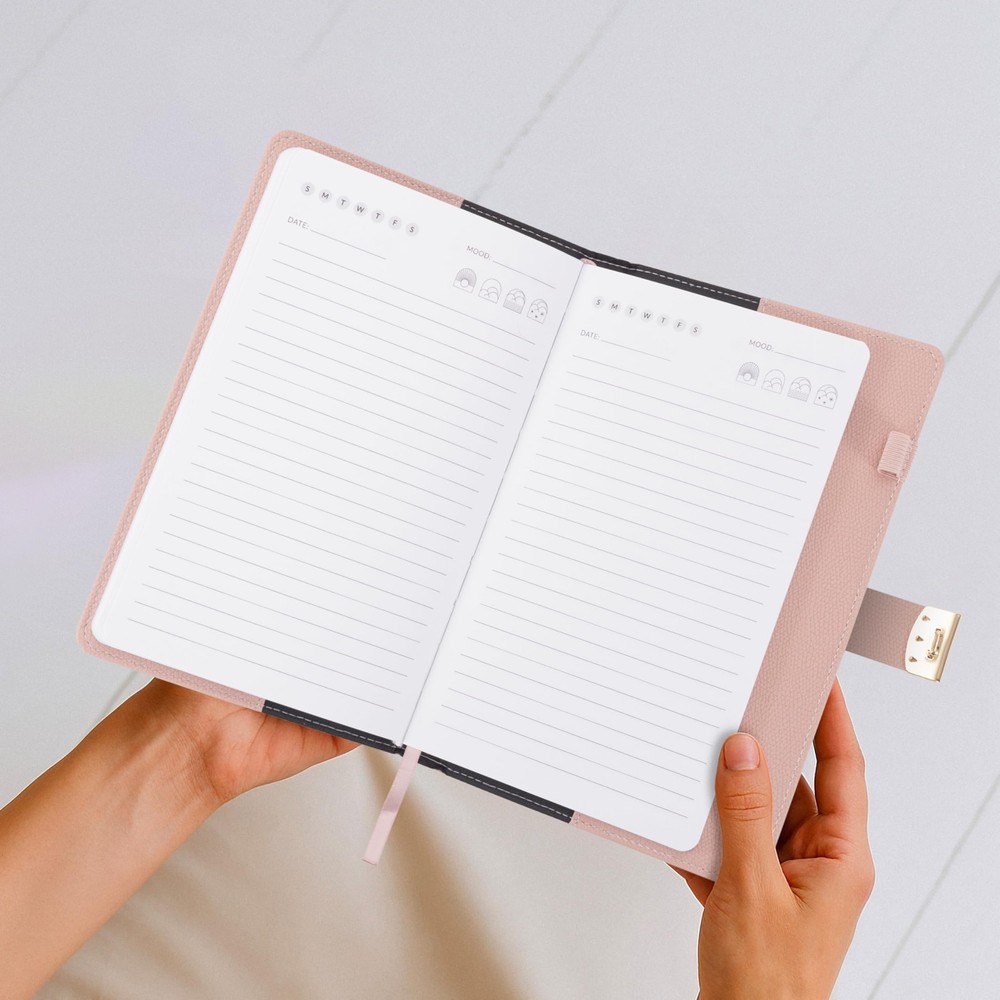Aesthetic Diary with Lock – Beautiful Leather Journal with Easy to Change Cod...