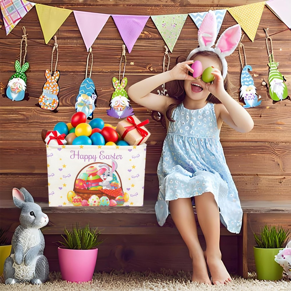 ASKETAM Easter Basket for Kid Large Empty Baby Rectangular Cute Easter Gift S...