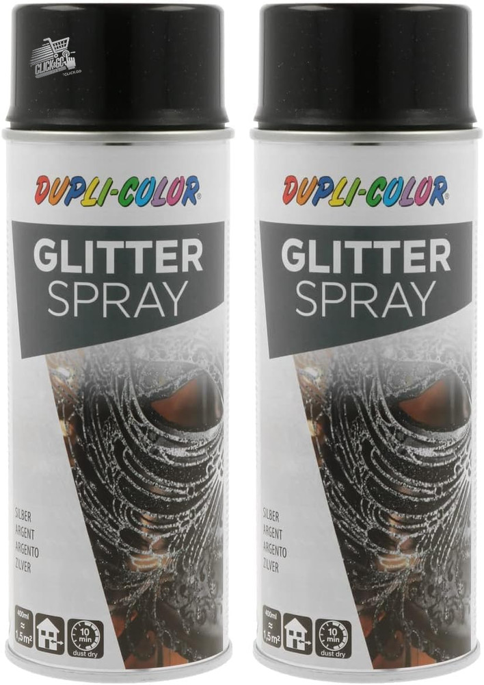 332609 Glitter Spray Clear Silver 400ml (Pack of 2)