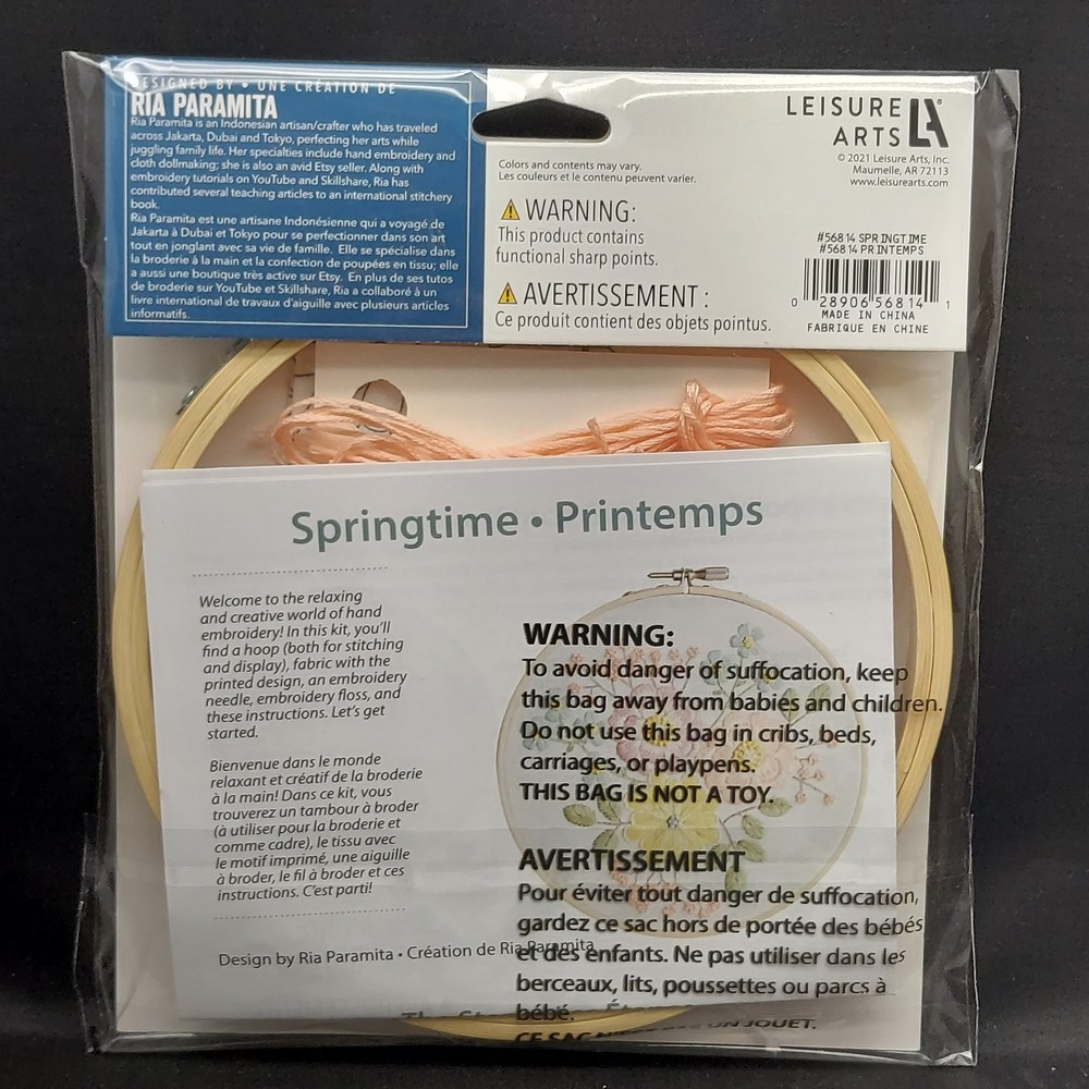 Leisure Arts Embroidery Kit “Springtime” #56814