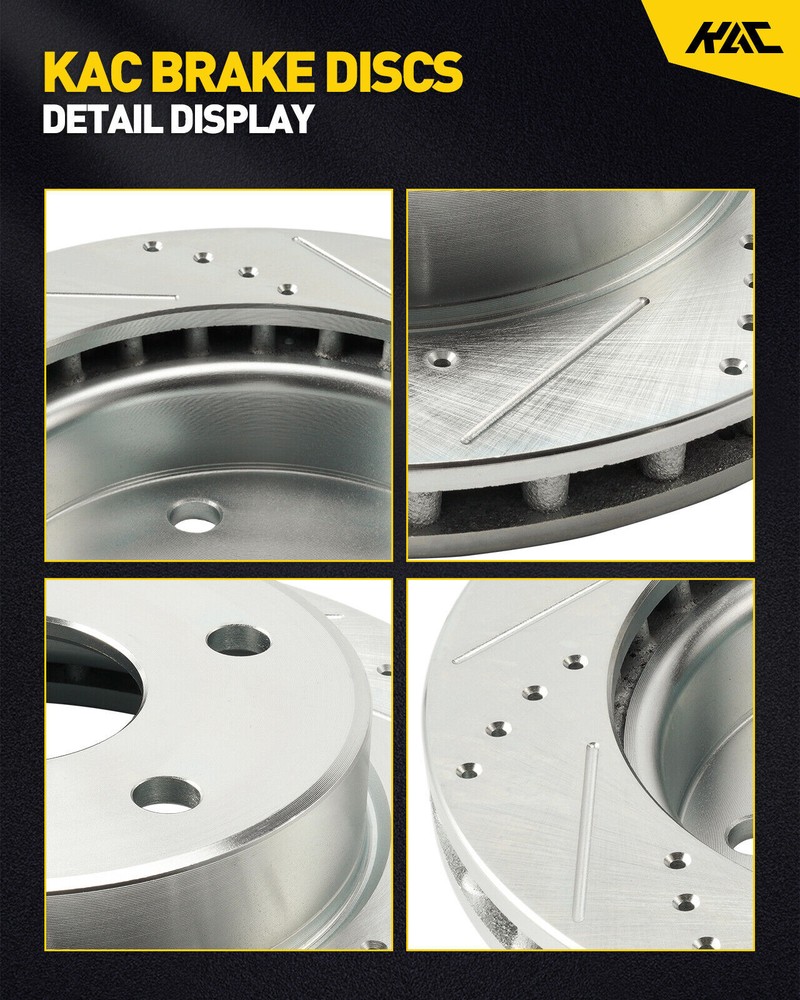 Front Drilled Brake Rotors & Ceramic Pads for Honda Civic 2015
