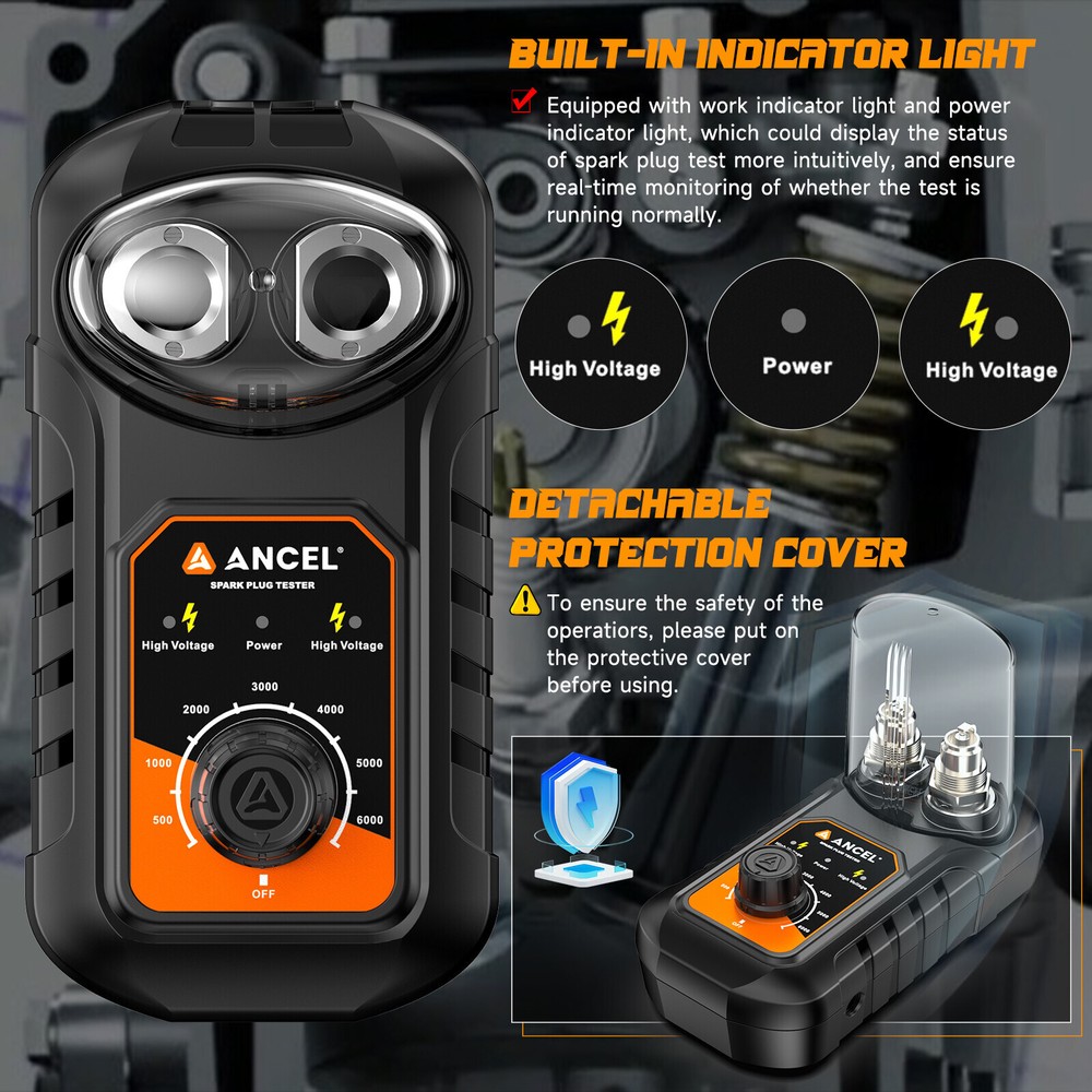 ANCEL SP21 Spark Plug Tester Car Diagnostic Ignition System Dual Hole Detector