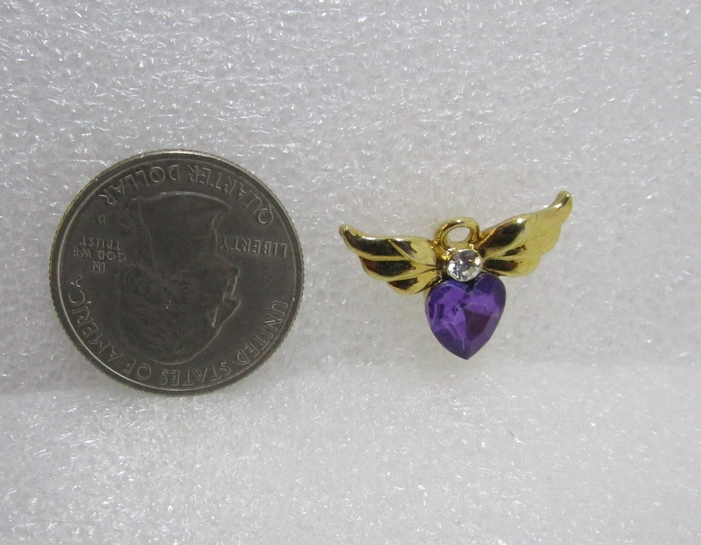 Rhinestone Angel Heart Pin