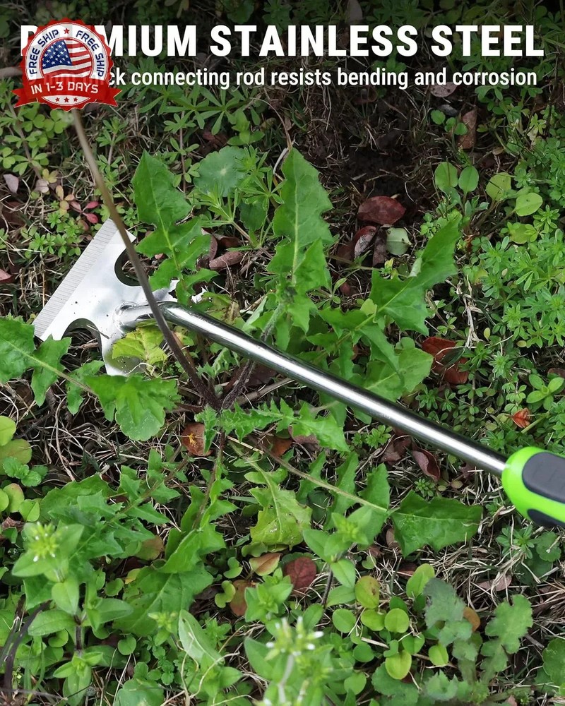 WORKPRO 15-Inch Weed Puller Tool, 6-Tine Heavy Duty Deep Root Remover for Dandel