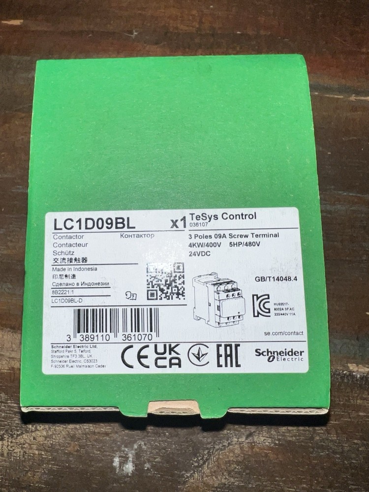 Schneider LC1D09BL 24VDC contactor# 1pcs New In Box