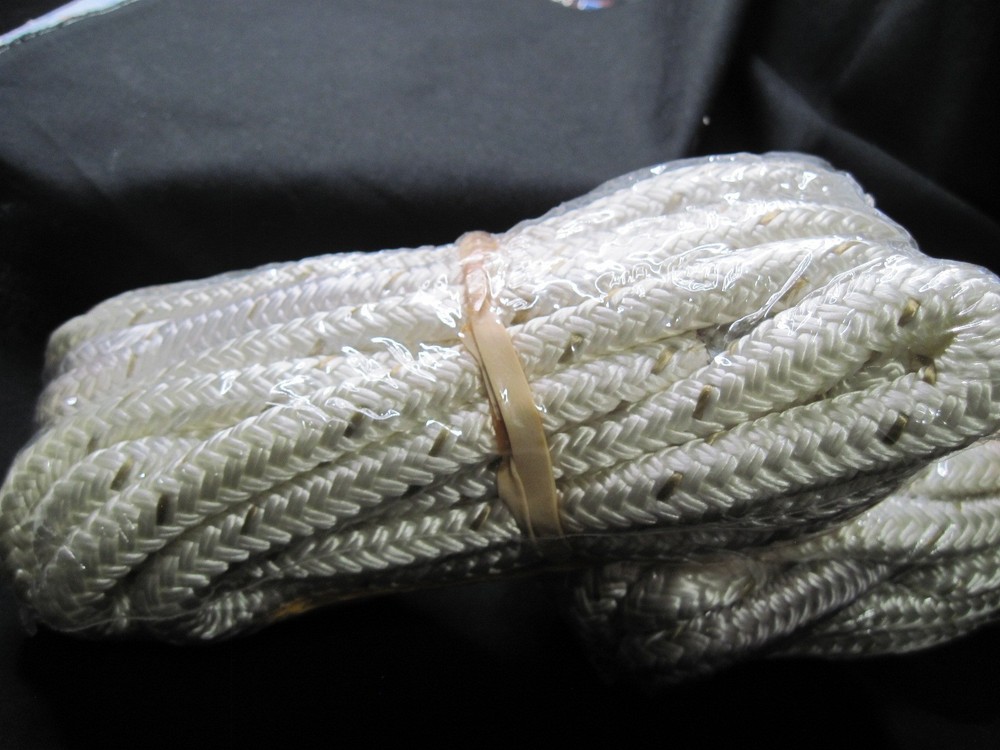 Dock Line Double Braid 3/8"x 15' w 12" Eye Splice Dock Rope 2Pkgs ea 15' White