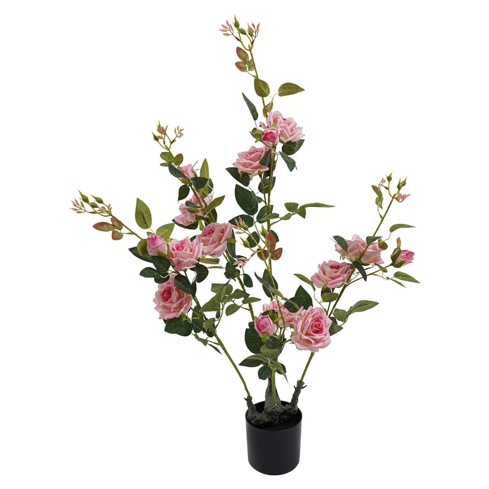 2 Pieces Artificial Rose Tree, Fake?Flowers Tree, Artificial Flower Plant