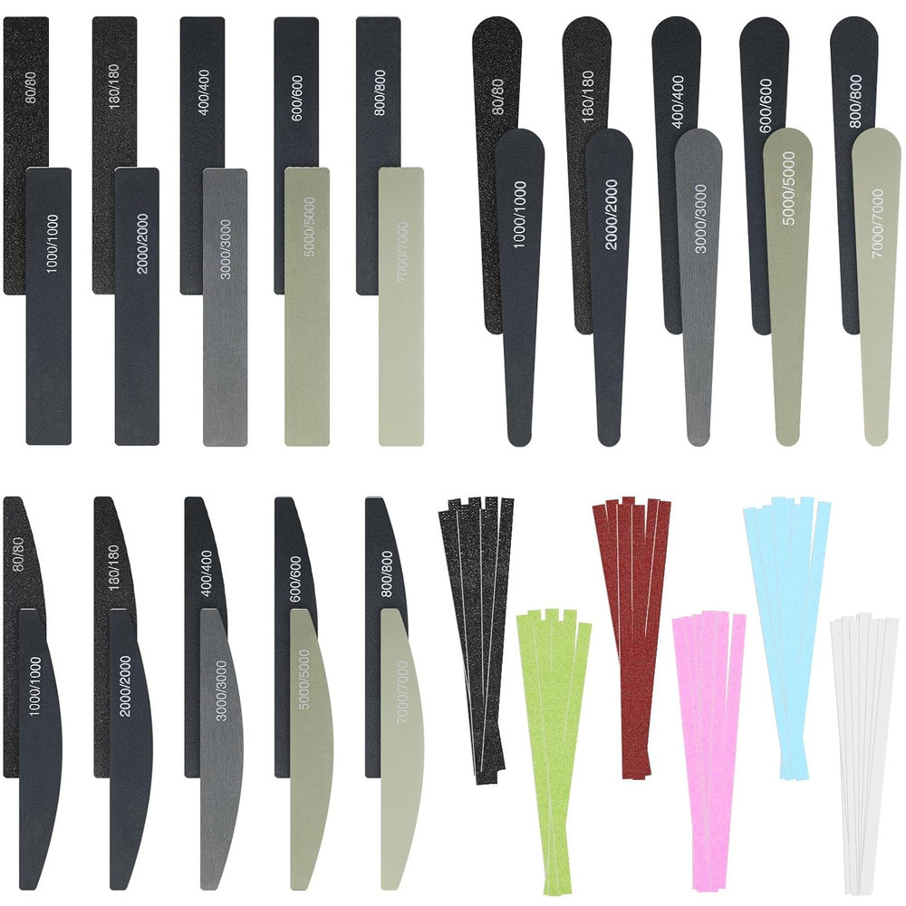 60 Pcs Sanding Sticks for Plastic Models Set Include 30 Polishing Sticks and 30