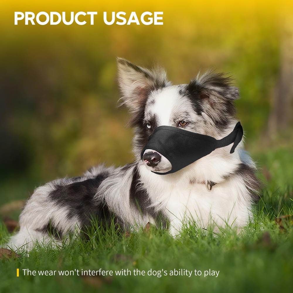 3 PCS Soft Anti Bark Muzzles Prevent Biting Small Dog Muzzle Breathable Mesh