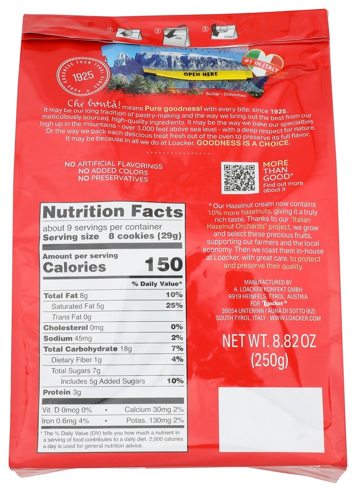 Loacker, Wafer Minis Hazelnut, 8.82 Ounce